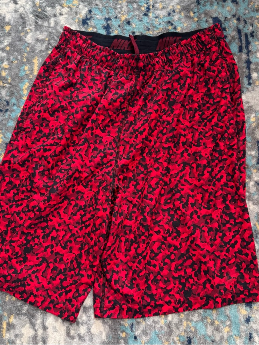 Nike Red & Black Camo Performance Shorts